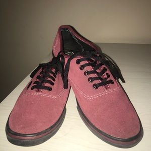 Suede maroon Black authentic lo-pro vans women’s